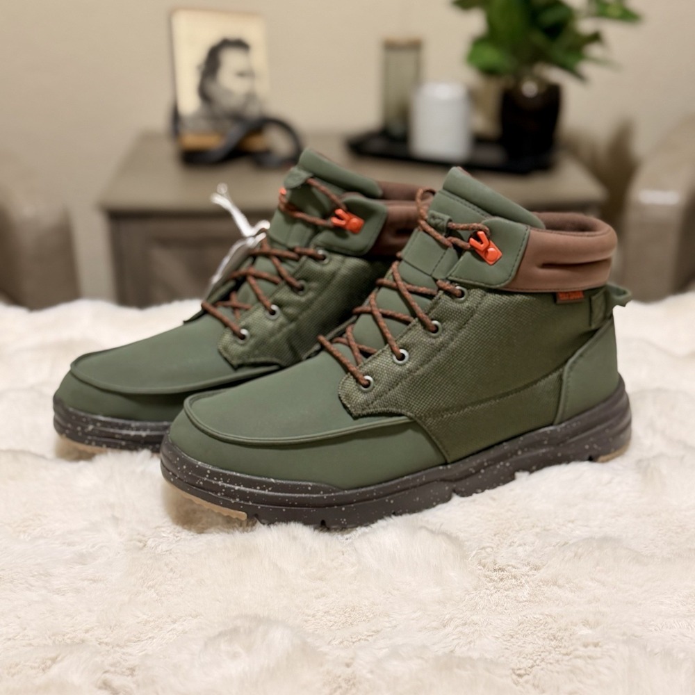 Hey Dude Bradley II Boot Nylon Waterproof Mens Size 10 M Green NEW